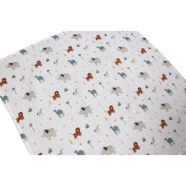 MamaLoes Jungle 120 x 120 cm Hydrofiel Multidoek 2 Stuks