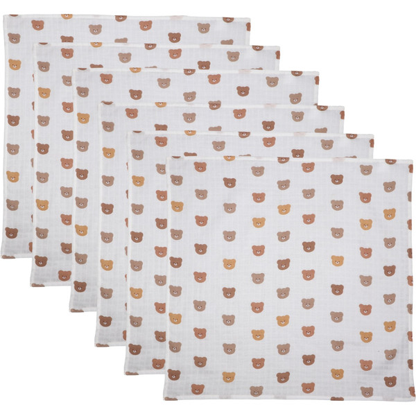 MamaLoes Beertjes 70 x 70 cm 6 Stuks Hydrofiel Multidoek