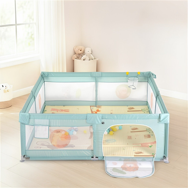 Moni GameZone Beige 200 x 180 cm Speelkleed / Box / Ballenbak