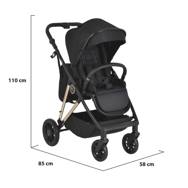 Moni Merci Onyx Black 3-in-1 Kinderwagen met i-Size Autostoel