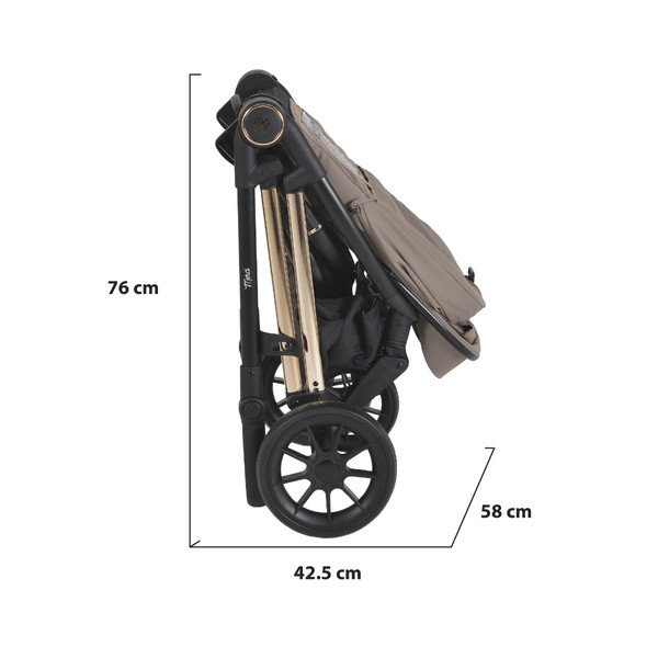 Moni Merci Beige 3-in-1 Kinderwagen met i-Size Autostoel