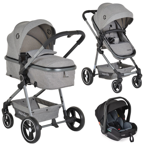 Moni Nania Giselle Grey 3-in-1 Kinderwagen incl. i-Size Autostoel