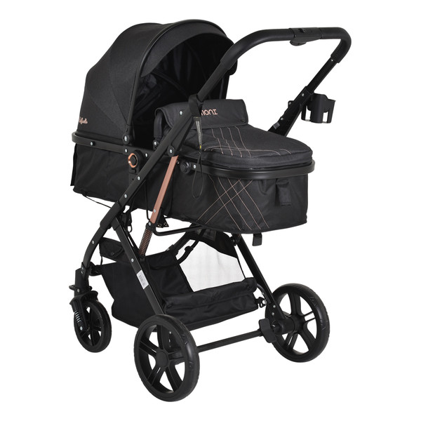 Moni Rafaello Black 3-in-1 Combi Kinderwagen Incl. i-Size Autostoel