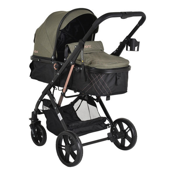 Moni Rafaello Olive Green 3-in-1 Combi Kinderwagen Incl. i-Size Autostoel