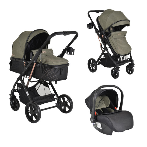 Moni Rafaello Olive Green 3-in-1 Combi Kinderwagen Incl. i-Size Autostoel