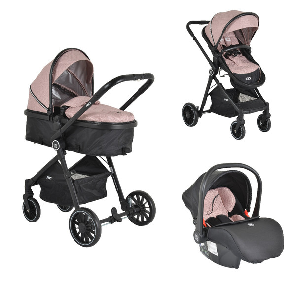 Moni Rio Pink 3-in-1 Combi Kinderwagen Incl. i-Size Autostoel