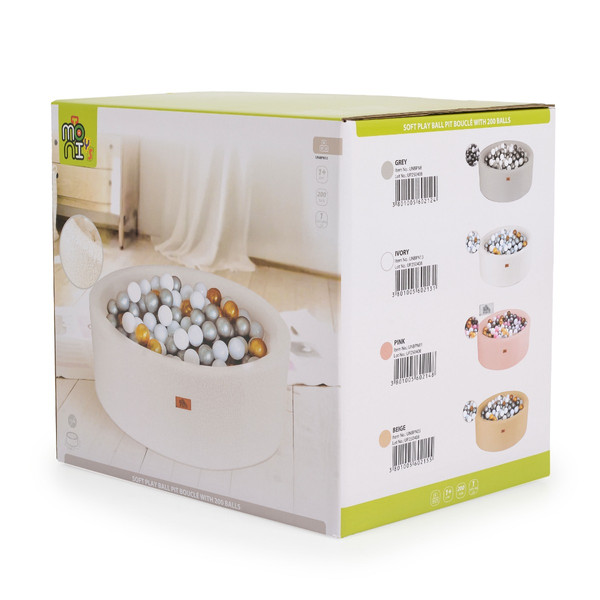 Moni Toys Bouclé Ivory Ballenbak incl. 200 Ballen