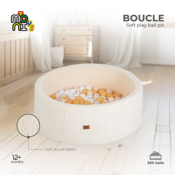 Moni Toys Bouclé Ivory Ballenbak incl. 200 Ballen