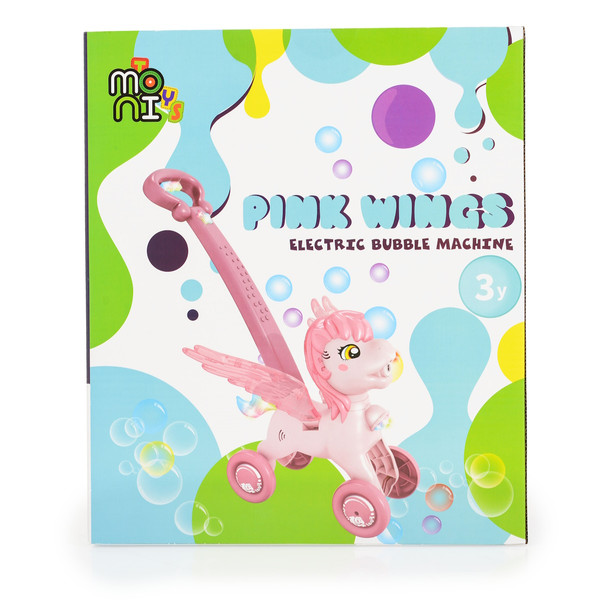 Moni Toys Electric Pony Wings Pink Bellenblaas Duwwagen 110403