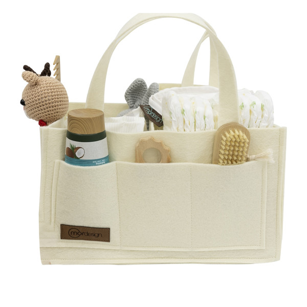 Mordesign Beige Vilten Organizer/Luiertas FK-11