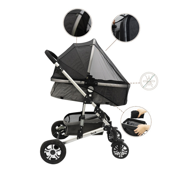 Mordesign Black Muskietennet / Klamboe voor Buggy en Wandelwagen T-01