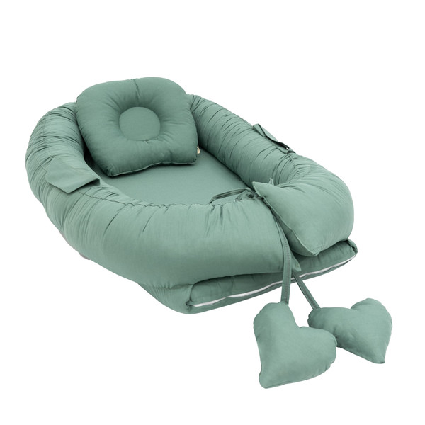 Mordesign Emerald Green Babynest met Kussen D15