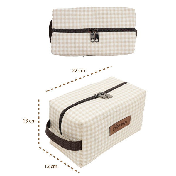 Mordesign Gingham Panama Beige Etui N-11