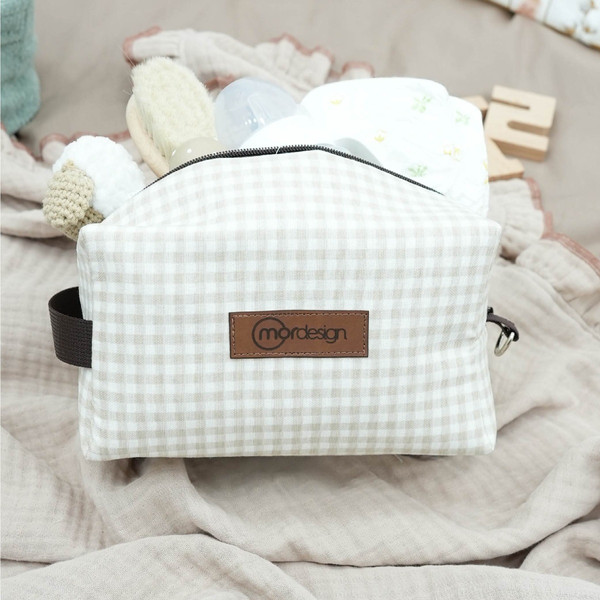 Mordesign Gingham Panama Beige Etui N-11