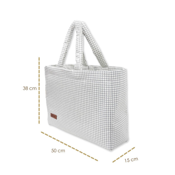 Mordesign Gingham Panama Grey Luiertas N-21
