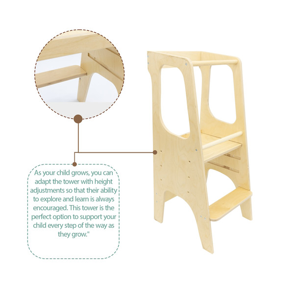 Mordesign Houten Montessori Leertoren / Keukenhulp LRN-TWR-01