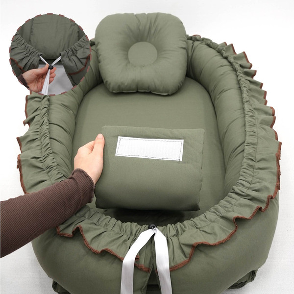 Mordesign Morremix Ruffle Khaki Large Babynest FD-16