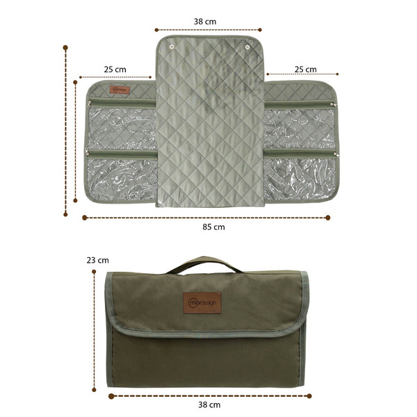 Mordesign Premium Comfy Forest Green Waterproof Luieretui en Verschoningsmatje OX16-FD16