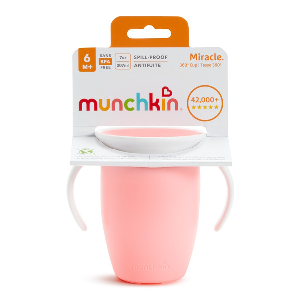 Munchkin 207ml 6m+ Miracle 360 Trainer Cup Roze Anti-Lek Beker 012272