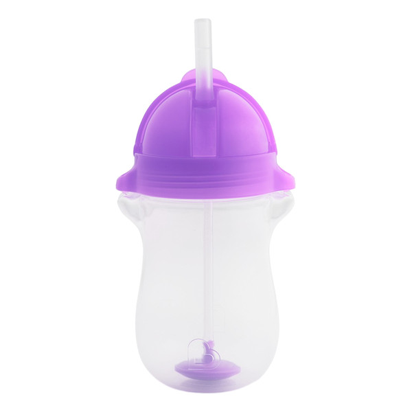 Munchkin 296ml 12m Click Lock Tip Sip Sippy Straw Cup Paars Anti lek Beker 90144