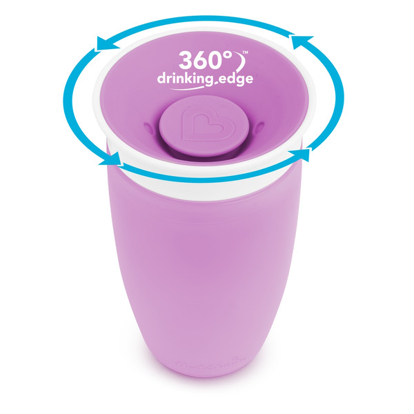 Munchkin 296ml 12m+ Miracle 360 Sippy Cup Paars Anti-Lek Beker 051623