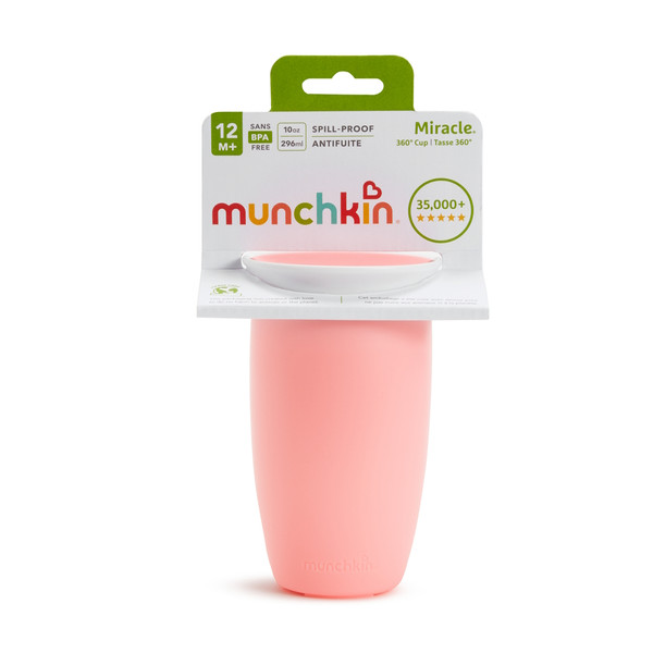 Munchkin 296ml 12m+ Miracle 360 Sippy Cup Roze Anti-Lek Beker 011029