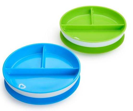 Munchkin 2 Stuks Groen/Blauw Bordjes met Zuignap 05191601