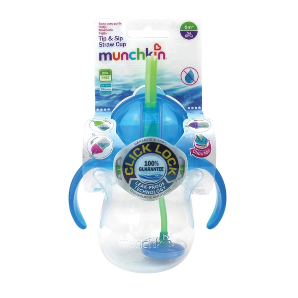 Munchkin Click Lock Blauw Drinkbeker met Rietje 01225701
