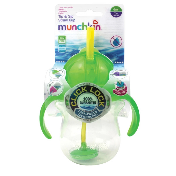 Munchkin Click Lock Groen Drinkbeker met Rietje 01225601