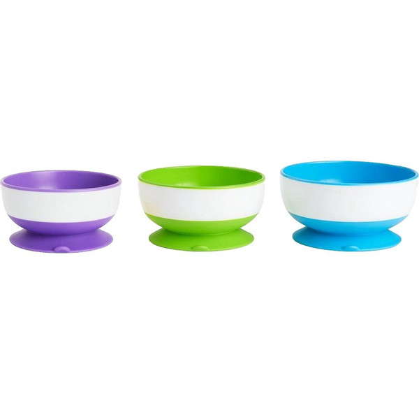 Munchkin Paars, Groen, Blauw 3 Stuks Kommetjes met Zuignap 051750