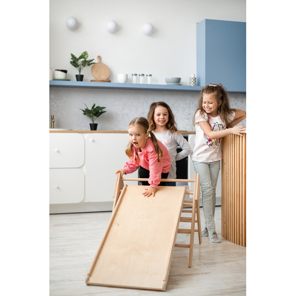 Luna Toys Naturel Houten Klimrek met Glijbaan LU-36950