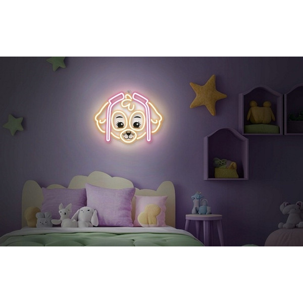 Paw Patrol Neon LED Skye Wandlamp