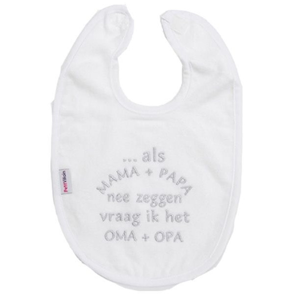 Petit Villain Wit 'Als Mama+Papa Nee Zeggen Vraag Ik Het Oma+Opa' Slab