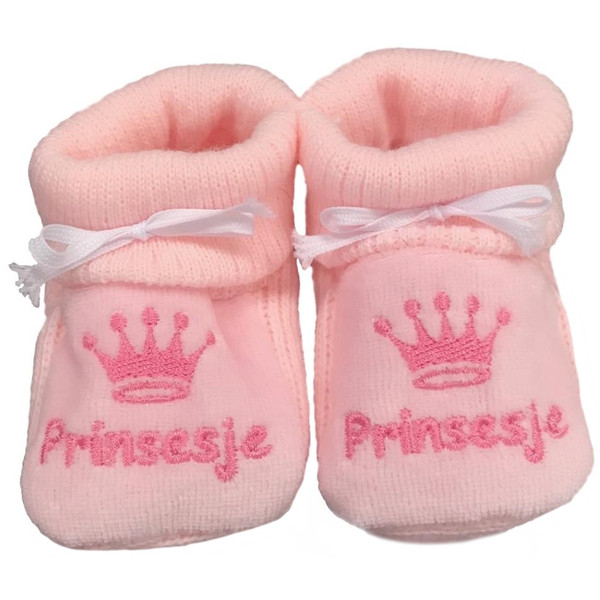 Petit Villain Lichtroze Prinsesje Newborn Slofjes