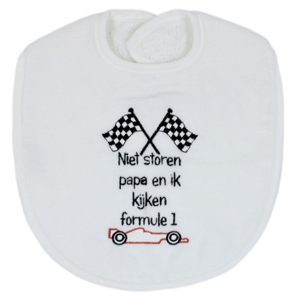 Petit Villain 'Papa & Ik Kijken Formule 1' Wit Slab