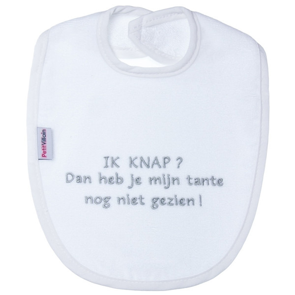 Petit Villain Wit/Grijs 'Ik Knap? Dan Heb Je Mijn Tante Nog Niet Gezien' Slab