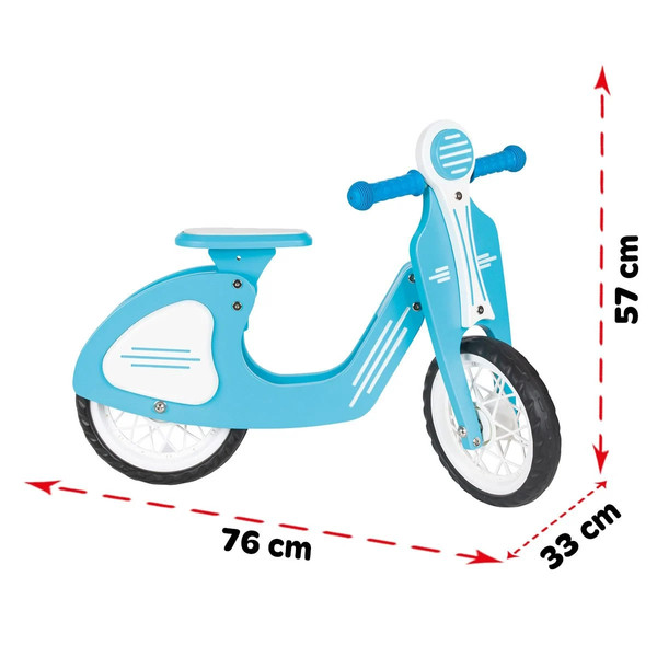 Pilsan Retro Blauw Houten Loopfiets 02002