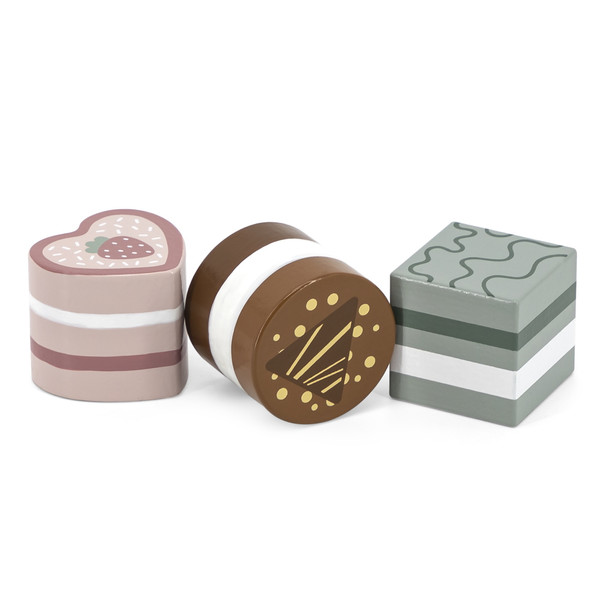 PolarB 6 stuks Houten Cake Set 44055