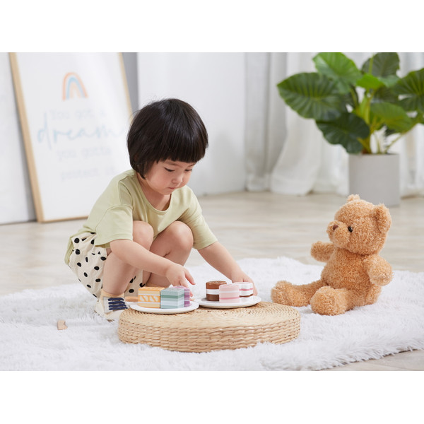 PolarB 6 stuks Houten Cake Set 44055