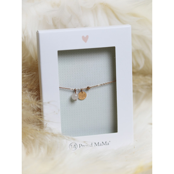 Proud MaMa MAM Roze Rozenkwarts Armbandje ID-498