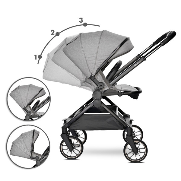Lorelli Reya Brown 3-in-1 Kinderwagen incl. Autostoel 1002195-2415