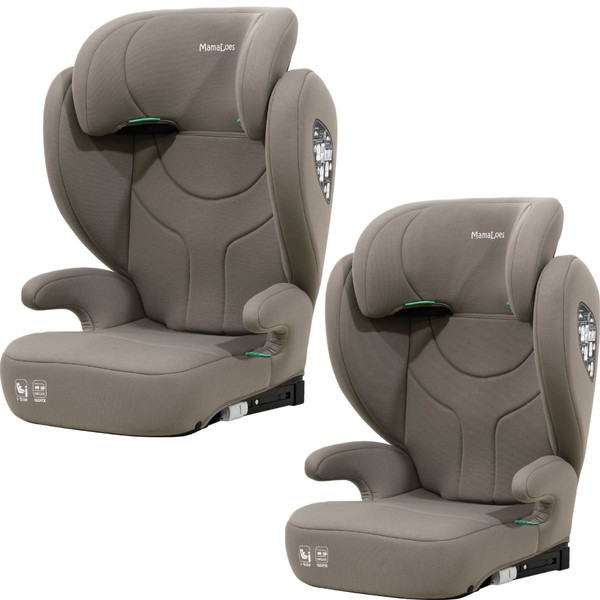 MamaLoes Rio Taupe Isofix 100-150 cm i-Size Autostoel - Set van 2