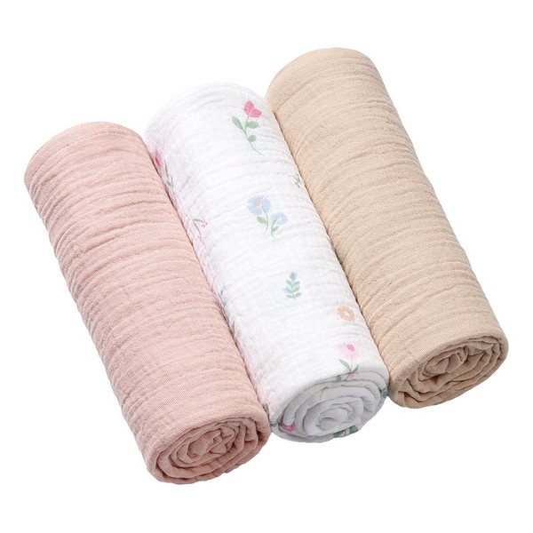 Baby Ono Crinkled Roze/Beige 3 Stuks Hydrofiel Luiers
