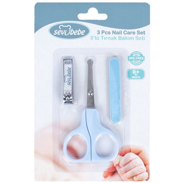 Sevibaby Blauw 3-delige Baby Manicureset 507-1