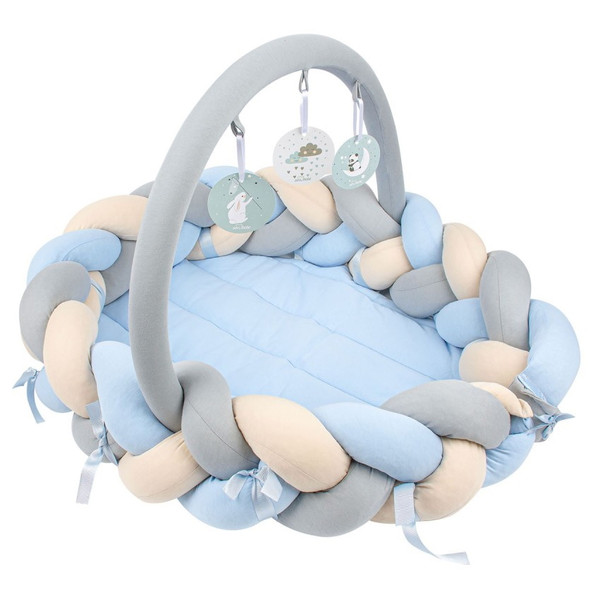 Sevibaby Blauw 3-in-1 Braided Bedbumper en Babynest 521-1