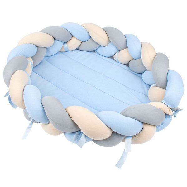 Sevibaby Blauw 3-in-1 Braided Bedbumper en Babynest 521-1