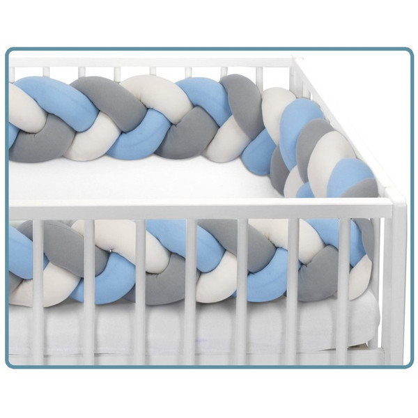 Sevibaby Blauw 3-in-1 Braided Bedbumper en Babynest 521-1