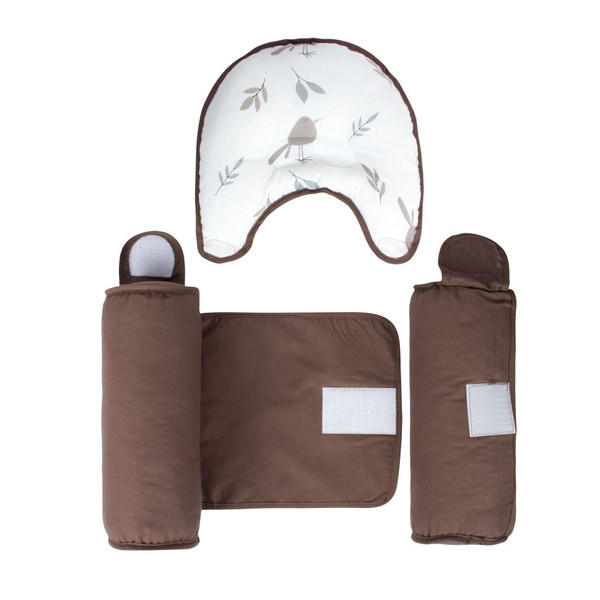 Sevibaby Brown Birds Steunkussen met Hoofdkussentje 33-149