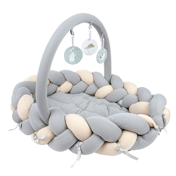 Sevibaby Grijs 3-in-1 Braided Bedbumper en Babynest 521-13