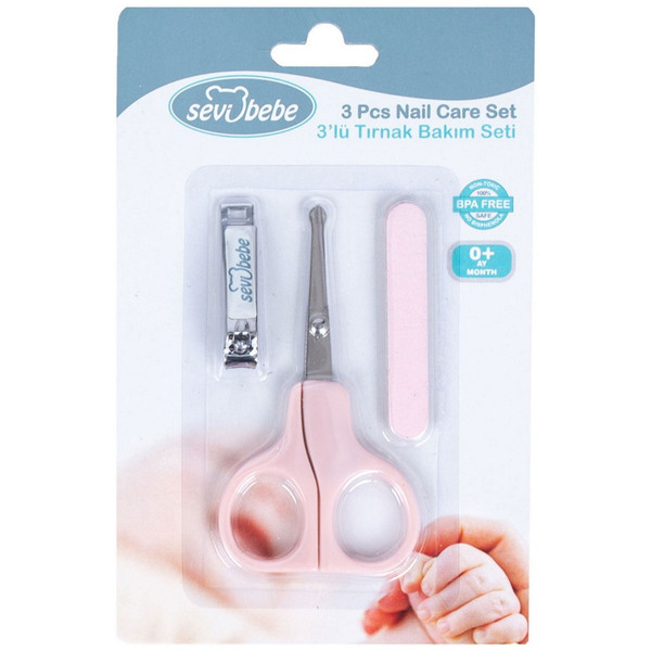Sevibaby Roze 3-delige Baby Manicureset 507-2